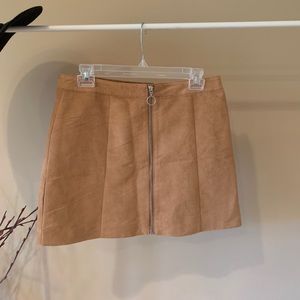 H&M Faux Suede Camel Mini Skirt